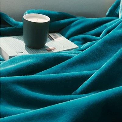 260GSM 150*200cm Teal Fleece Blanket Throw Blanket - Throw Blankets for Couch, Sofa, Bed, Soft Lightpicture2