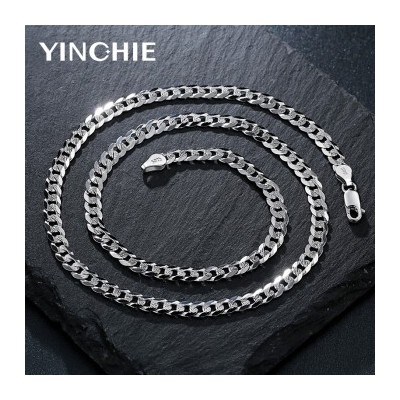 Silver Qianhui s925 silver men's necklace men's fashion hip-hop chain men's jewelry fpicture1