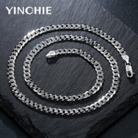 Silver Qianhui s925 silver men's necklace men's fashion hip-hop chain men's jewelry f